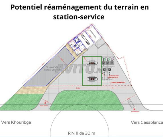 Terrain et Hangar titré sur axe RN11 à Tlat Loulad