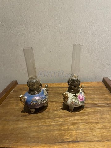 Lampes à huile anciennes décoratives – Lot de 2