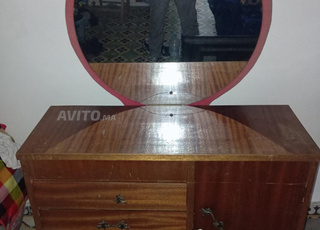 coiffeuse en bois avec miroir 