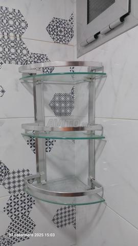 Étagère d'angle en verre et Aluminium - 3 niveaux