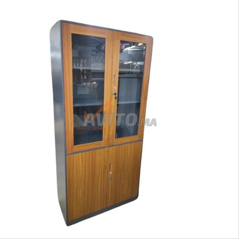ARMOIRE MÉTALLIQUE HAUTE SEMI-VITRÉE 