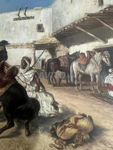 Tableau orientaliste cavalier et chevaux  - 2