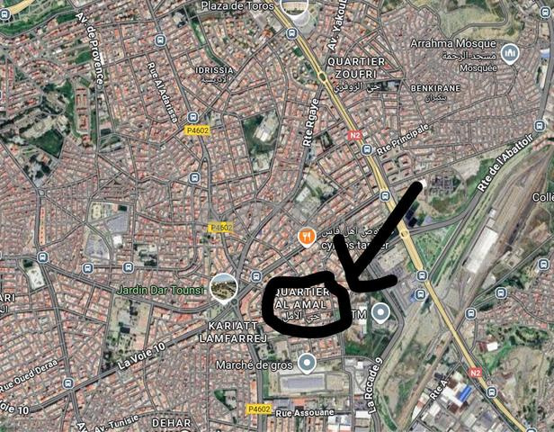 terrain R4 dar tounsi lotissment al amal rue 20 m