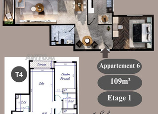 Appartement à vendre 109m² Residence Kenz. Kénitra