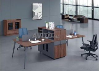 Bureau partagé 4 postes avec rangements