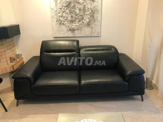 Salon en cuir véritable 3p 2p 1p - 2