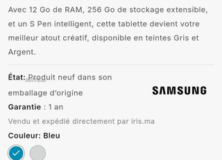 tablette Samsung S10plus 5G