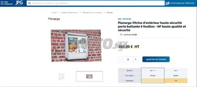 Vitrine murale Planorga d'affichage extérieur