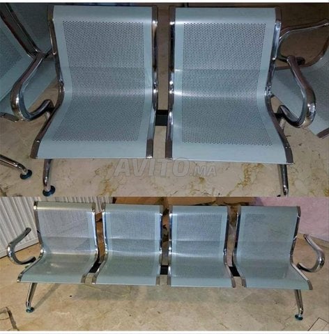 Banquette d'accueil et cuir \ inox \ tissu \ plast
