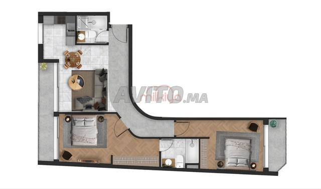 بيع شقة من 3 غرف بمساحة 85 متر مربع في الدار البيضاء