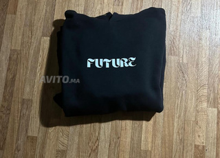 Hoodie oversize noir avec design