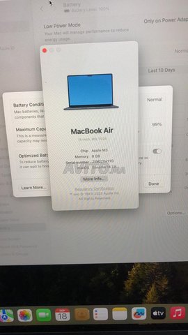 ماك بوك إير M3 2024 بحجم 15 بوصة 512 جيجابايت 8 جيجابايت رام