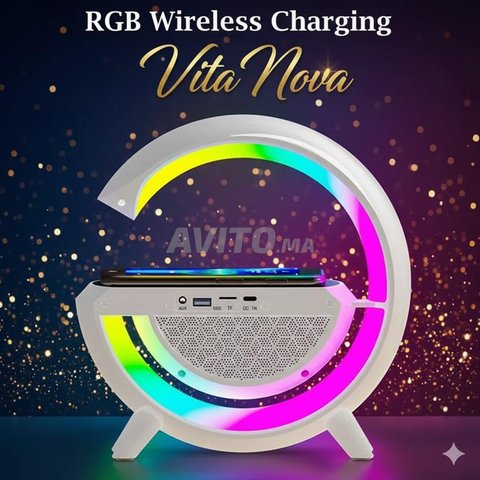 مكبر صوت بلوتوث لاسلكي محمول لغرفة مع شاحن لاسلكي