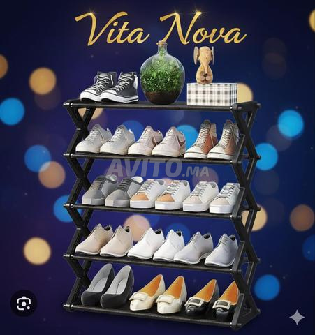 Étagère à chaussures simple, organisateur de rangement à plusieurs niveaux en forme de X
