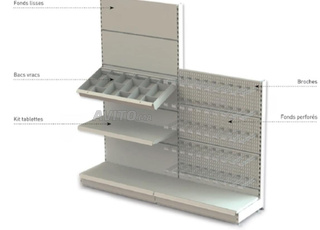 Gondole perforée pour suspendre et exposer les produits