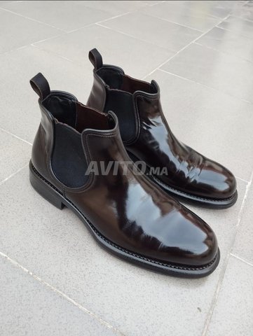 حذاء تشيلسي من جلد برادا بني مقاس 42