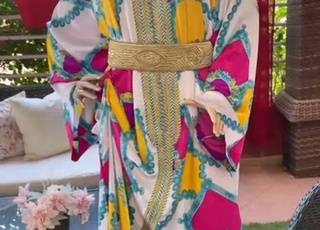Caftan en soie pure
