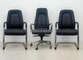 pack chaises de bureau en similicuir
