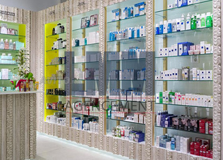 les rayonnages pharmacie