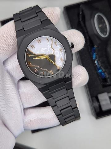 Montre-bracelet à chiffres arabes, acier inoxydable noir mat - 2