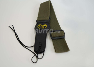 Sqoe - Sangle à guitare classique vert/pickholder