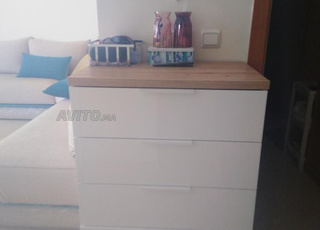 Commode blanche à 5 tiroirs