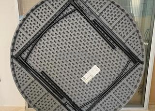 طاولة دائرية صلبة وقابلة للطي 150 سم/120 سم