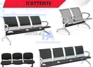 كنبة مصنوعة من الكروم لثلاثة أشخاص / مقعد استقبال