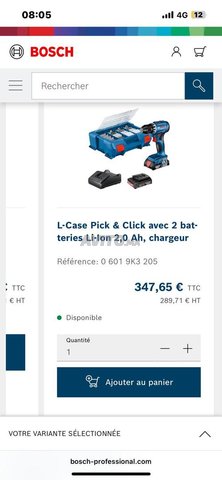Bosch Visseuse-Perceuse Pro France Neuve