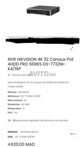 NVR HIKVISION 4K 32 Canaux PoE 4HDD PRO - 2