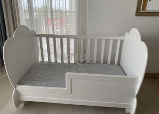 Lit Bebe Blanc en bois