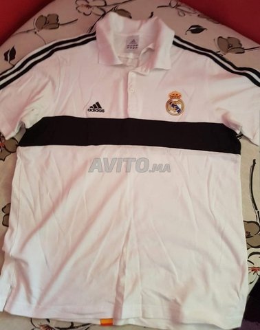 قميص بولو أديداس 3 خطوط ريال مدريد XL جديد