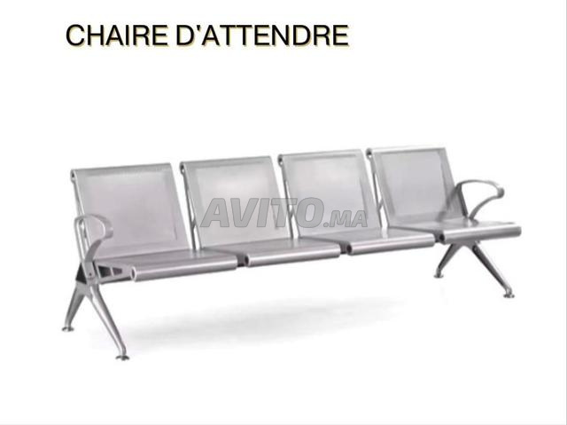 Siège d'attente en cuir	 tissu	 plastique	 inox dispo