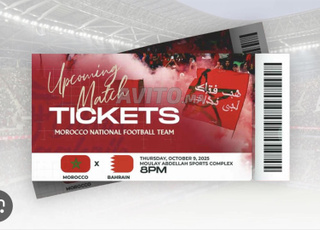 vente de 4 tickets catégorie 1 maroc vs bahrein