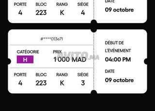 2 billets Cat 1 côte à côte à vendre