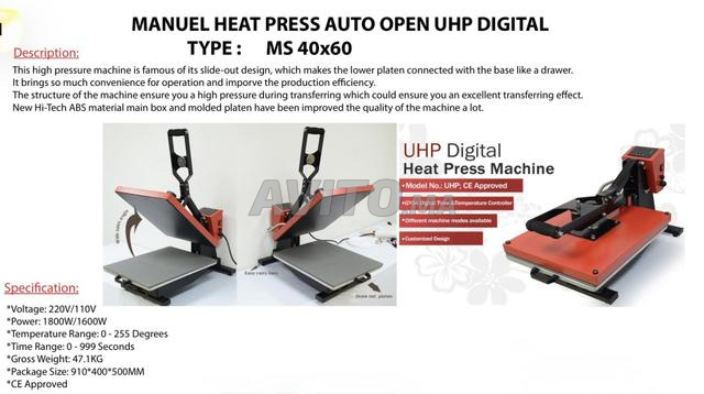 Presse à chaud / Presse à chaud professionnelle 60x40cm