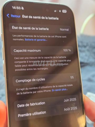 آيفون 16 عادي 128 جيجا بطارية 100/100