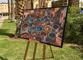 لوحة تقليدية مطبوعة على قماش فني