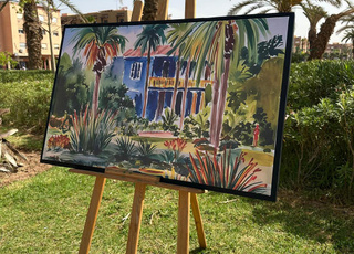 لوحة تقليدية مطبوعة على قماش فني