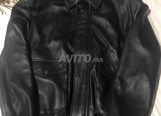 سترة جلدية سوداء عالية الجودة، جديدة