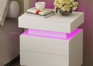 promo 🔥 table de chevet 2 tiroirs avec led 😘😘