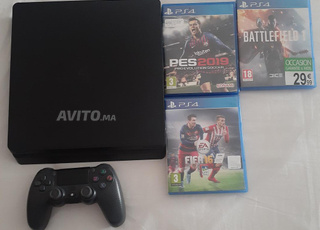 Console Sony Ps4 Slim (Fr) 1to 1 manette et 3 jeux