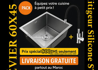 Pack Évier Cuisine 60x45 & Mitigeur
