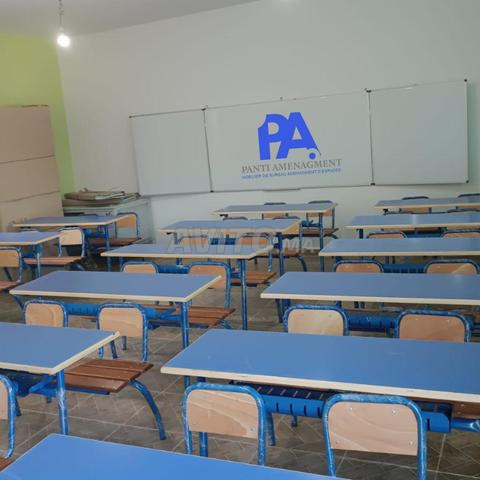 طاولة مكتب مدرسية من الخشب والمعدن