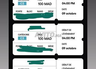 3 billets catégorie 1