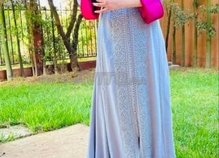 Caftan artisanal gris