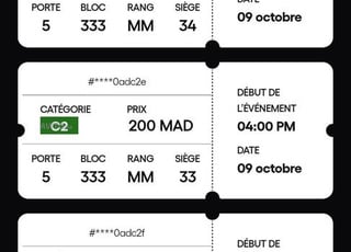 4 تذاكر لمباراة المغرب والبحرين