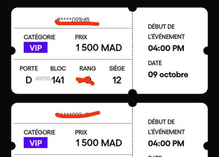 Maroc ticket VIP