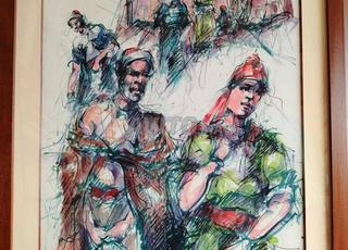 لوحة موقعة من الفنان الصهيي