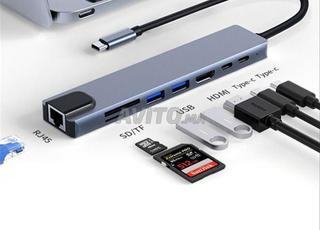 محول USB C 11 في 1 HDMI RJ45 SD جديد